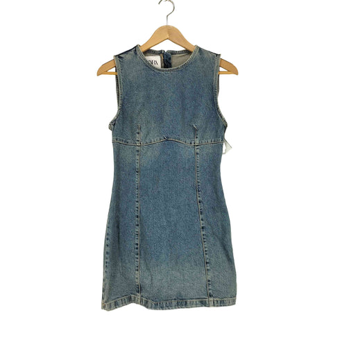 ザラ ZARA デニムノースリーブワンピース レディース import:M